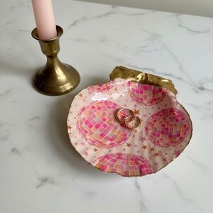 Pink Disco Seashell Trinket Jewelry Dish